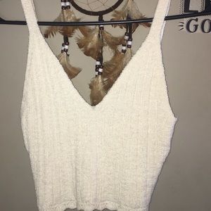 White knitted crop top